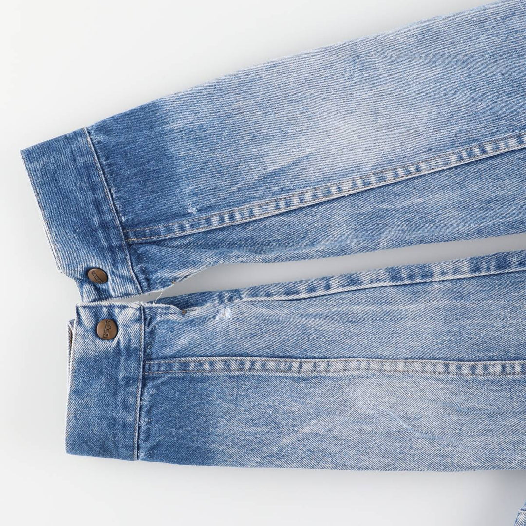 Vintage 90'S Wrangler denim jacket, men's size small cotton blue type Vintage Second Hand