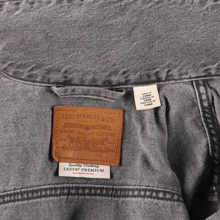Levi's PREMIUM Yarn-Dyed Black Denim Jacket, Men's Size L cotton black type Vintage Second Hand