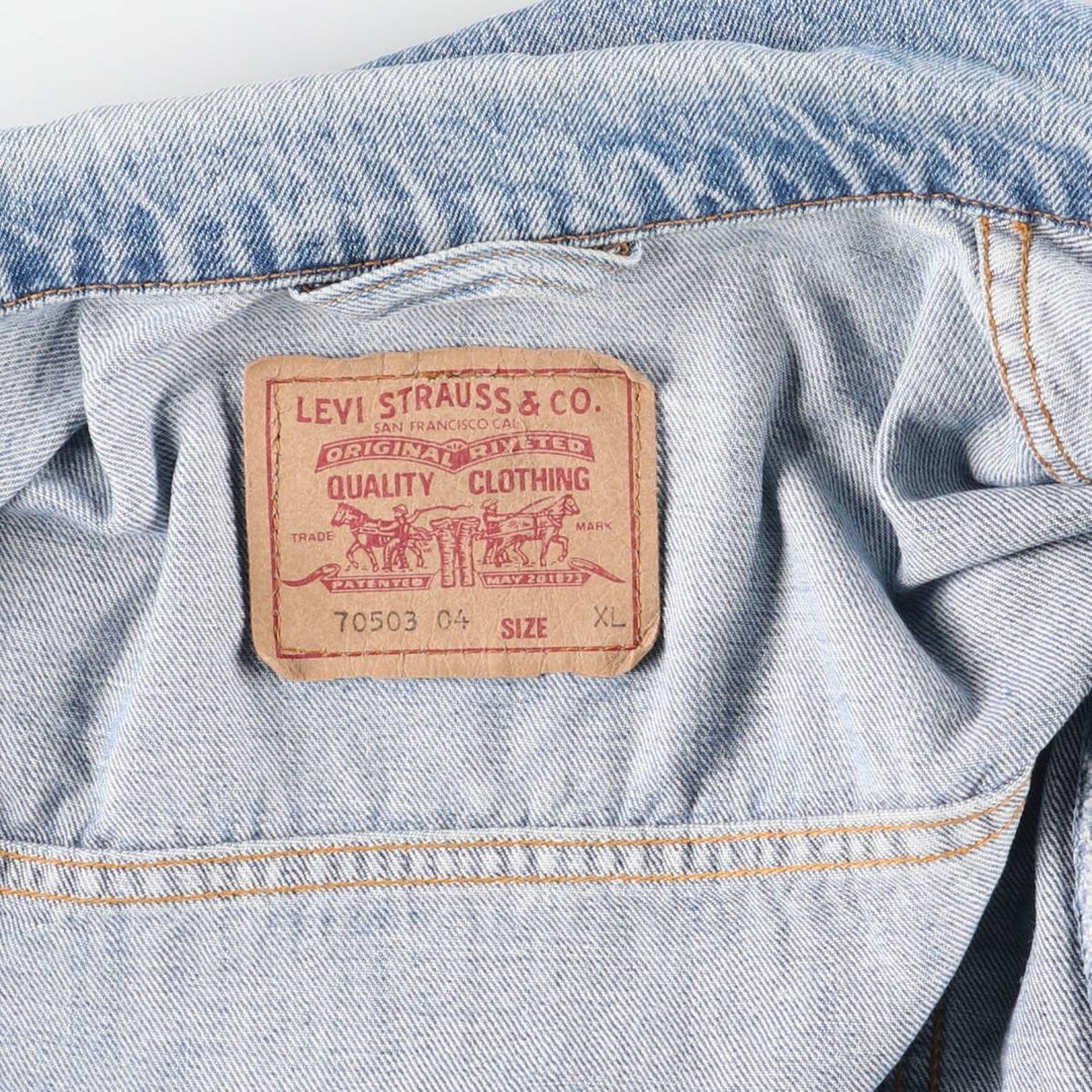 90'S Levi's 70503-0414 denim jacket, G-jacket, men's XL equivalent, vintage cotton blue type Vintage Second Hand