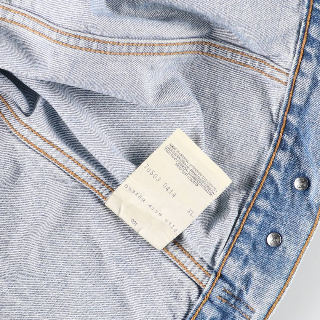 90'S Levi's 70503-0414 denim jacket, G-jacket, men's XL equivalent, vintage cotton blue type Vintage Second Hand