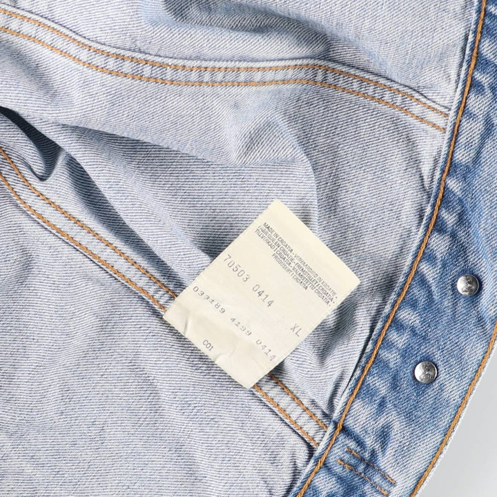 90'S Levi's 70503-0414 denim jacket, G-jacket, men's XL equivalent, vintage cotton blue type Vintage Second Hand