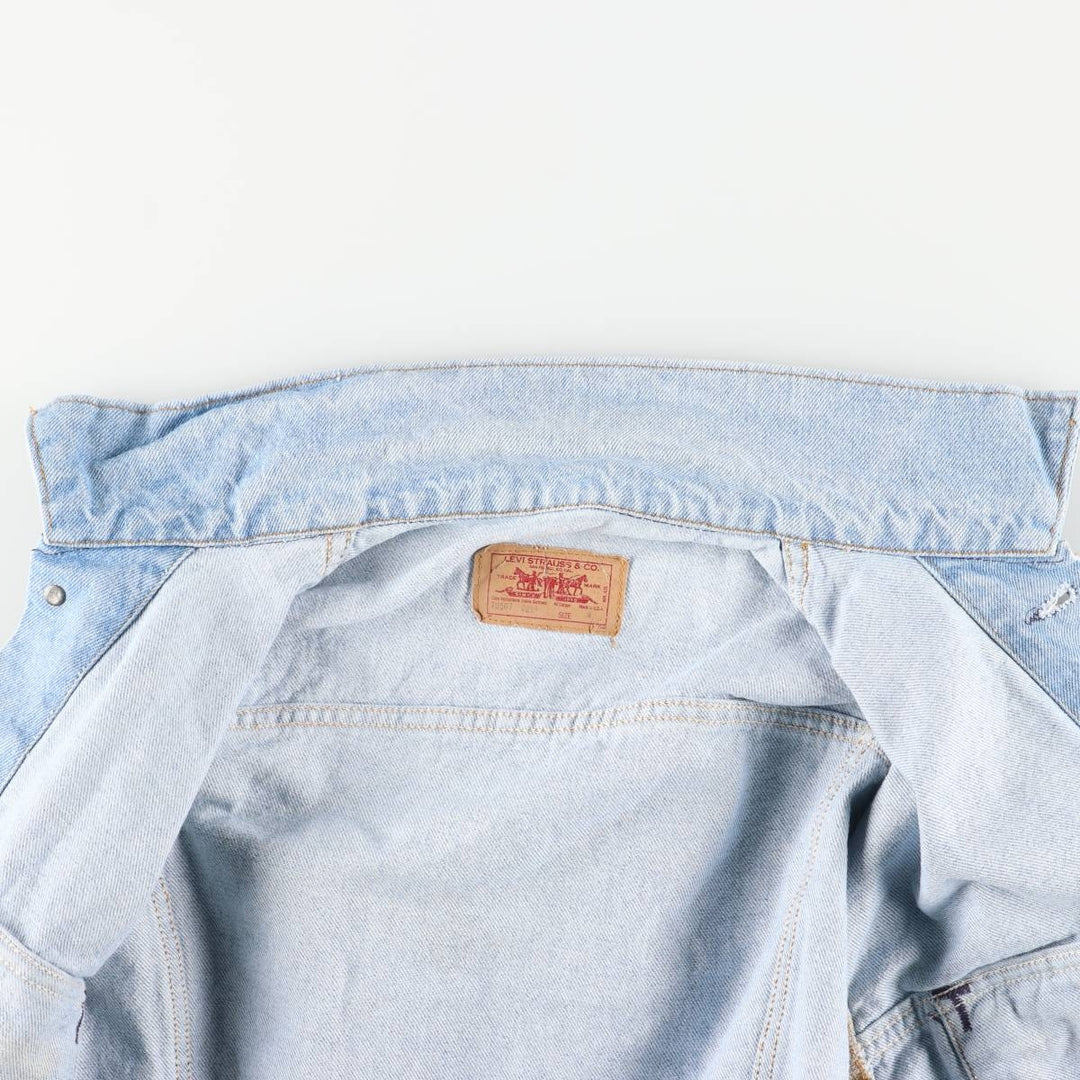 90'S Levi's 70507-0214 denim jacket, denim jacket, made in USA, men's size M, vintage cotton blue type Vintage Second Hand
