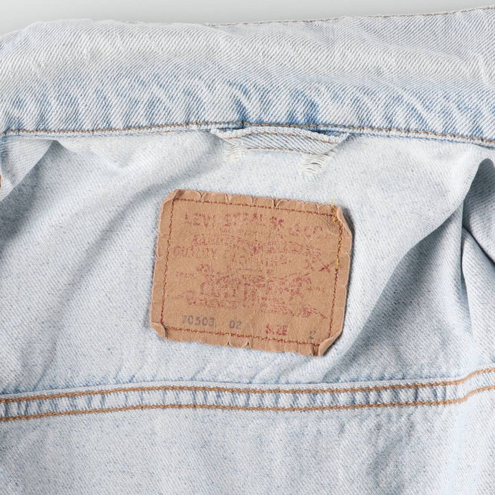 90'S Levi's 70503-0213 Denim Jacket, Men's Size L, Vintage cotton blue type Vintage Second Hand