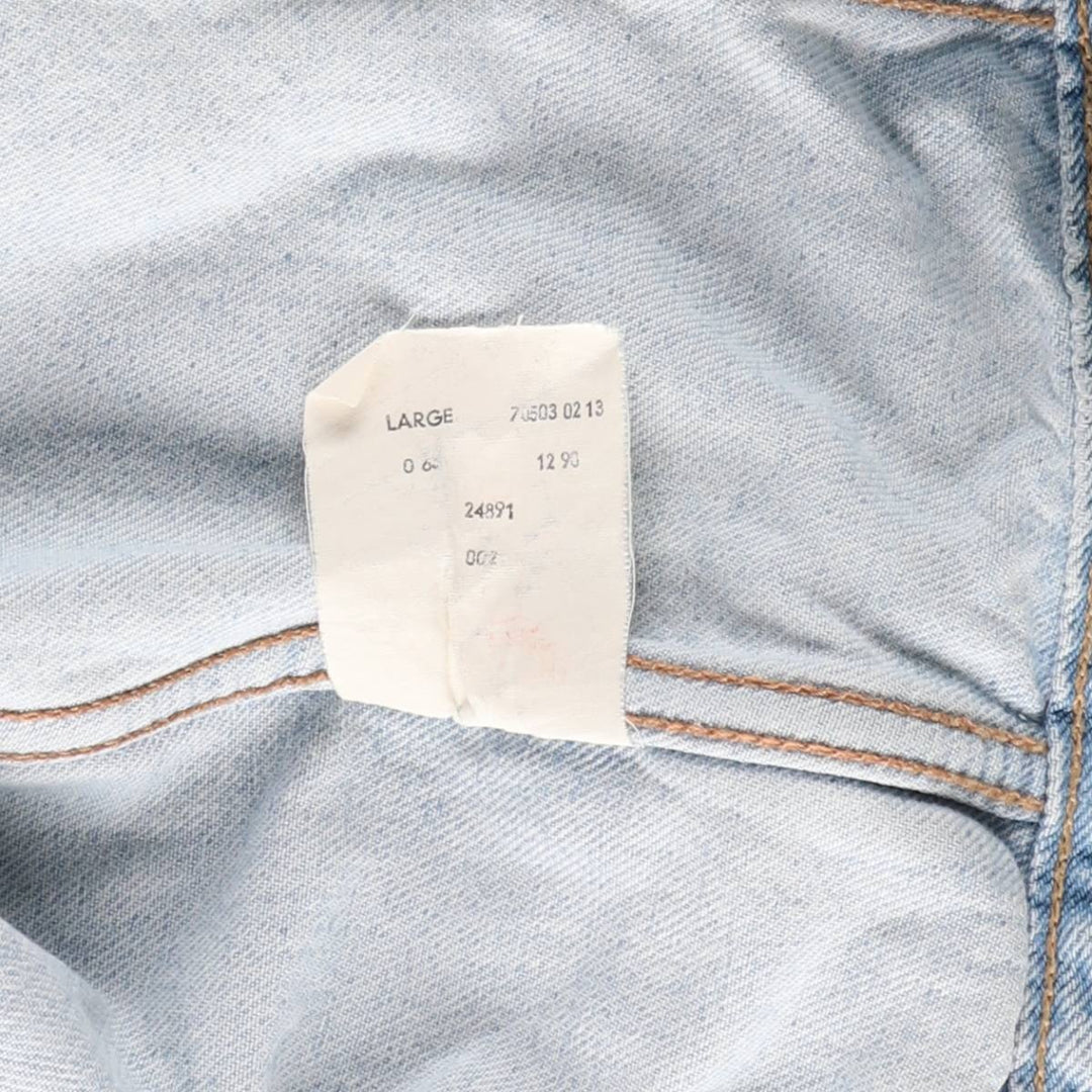 90'S Levi's 70503-0213 Denim Jacket, Men's Size L, Vintage cotton blue type Vintage Second Hand