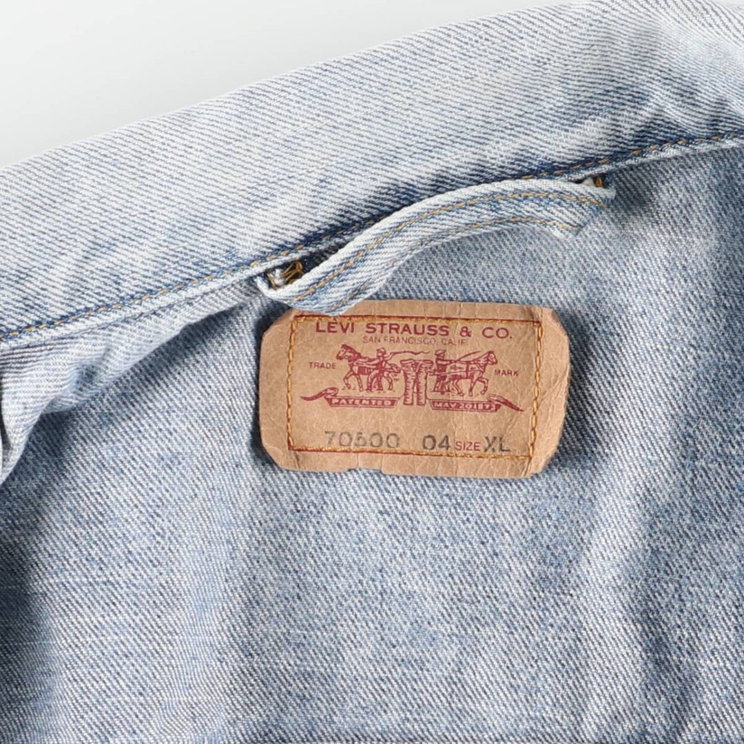 2000'S Levi's 70500-0487 Euro Model Denim Jacket, Men's Size XL cotton blue type Vintage Second Hand
