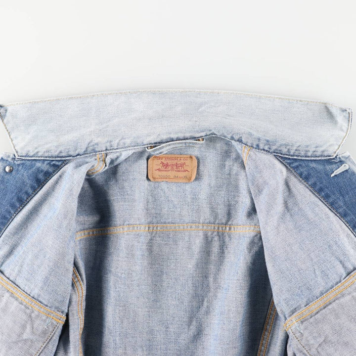 2000'S Levi's 70500-0487 Euro Model Denim Jacket, Men's Size XL cotton blue type Vintage Second Hand