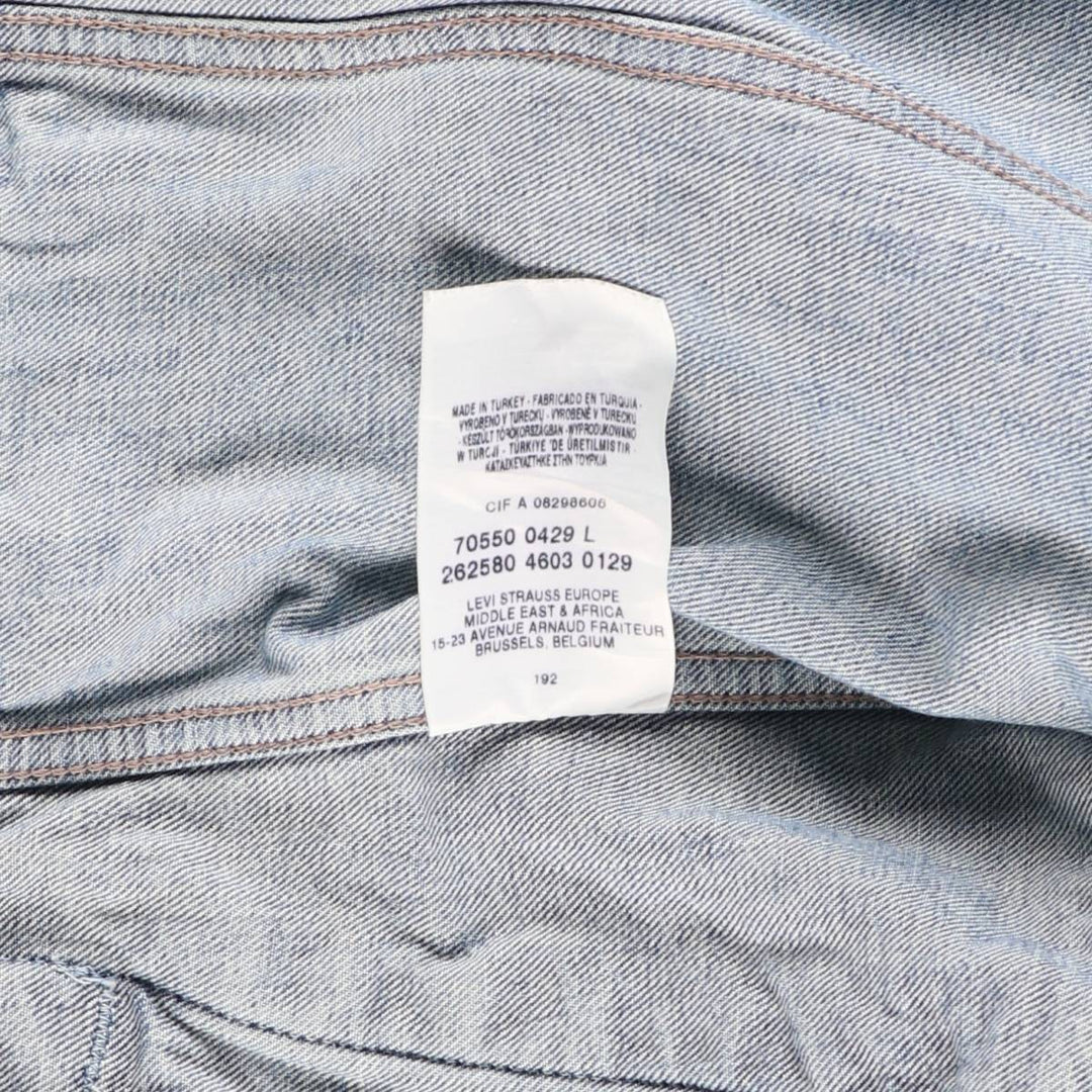2000'S Levi's 70550-0429 Euro Model Denim Jacket, Men's Size L cotton blue type Vintage Second Hand