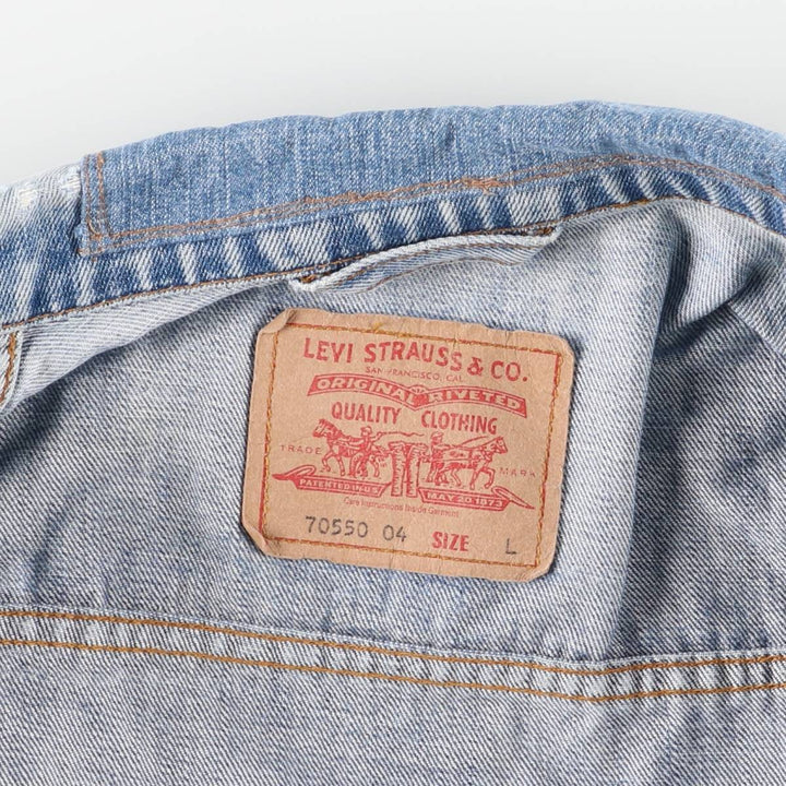 2000'S Levi's 70550-0414 Euro Model Denim Jacket, Men's Size L cotton blue type Vintage Second Hand