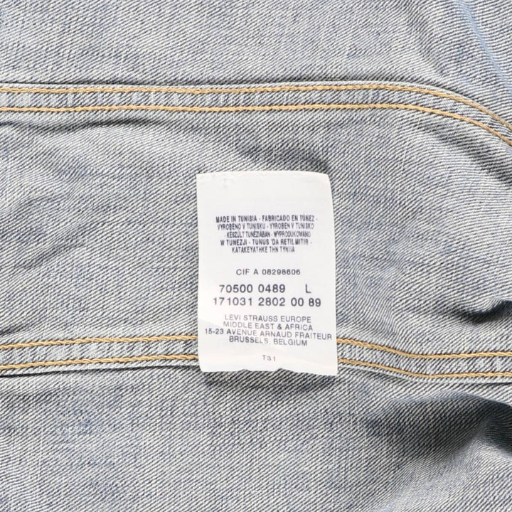 2000'S Levi's 70500-0489 Euro Model Denim Jacket, Men's Size L cotton blue type Vintage Second Hand