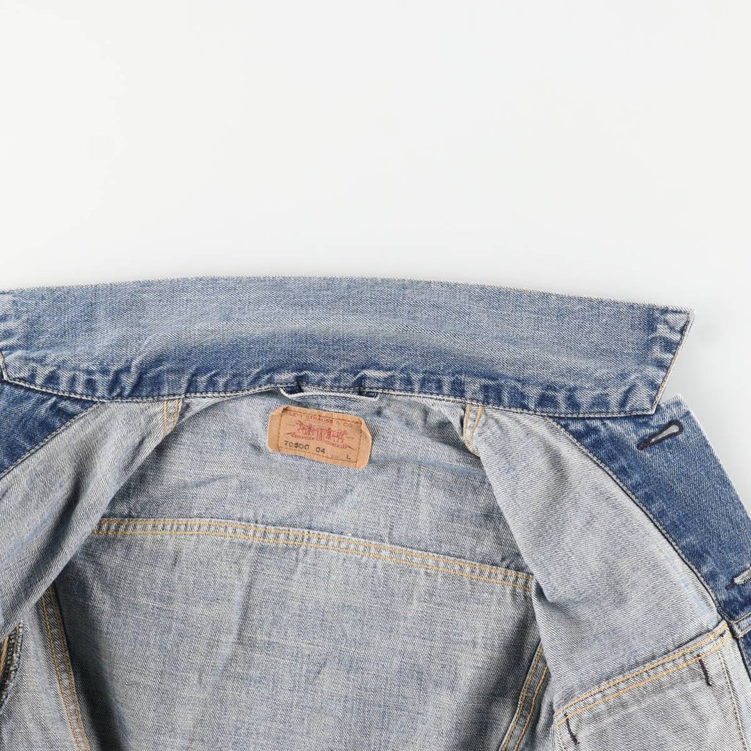 2000'S Levi's 70500-0489 Euro Model Denim Jacket, Men's Size L cotton blue type Vintage Second Hand
