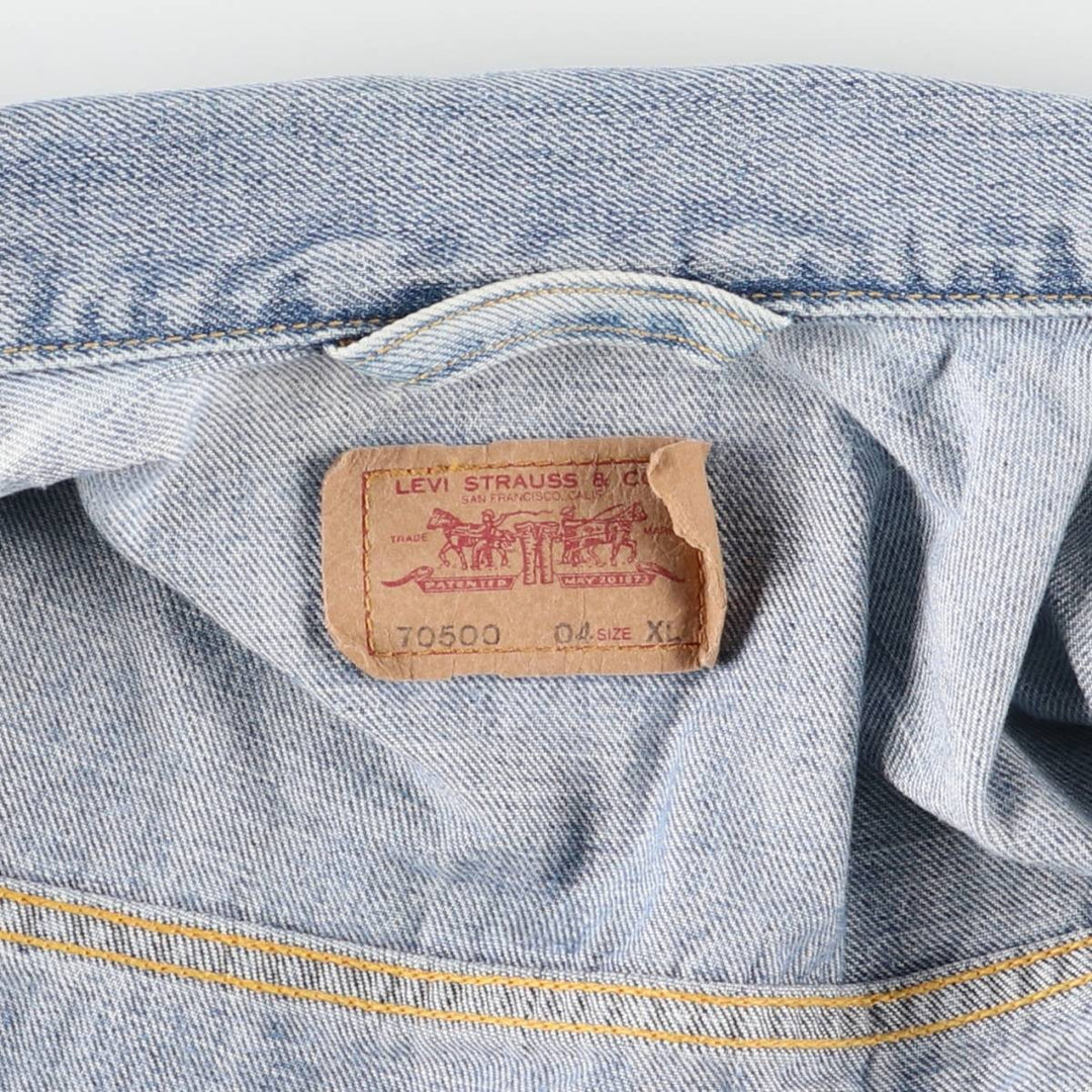 2000'S Levi's 70500-0487 Euro Model Denim Jacket, Men's Size XL cotton blue type Vintage Second Hand