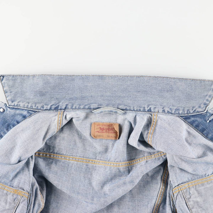 2000'S Levi's 70500-0487 Euro Model Denim Jacket, Men's Size XL cotton blue type Vintage Second Hand