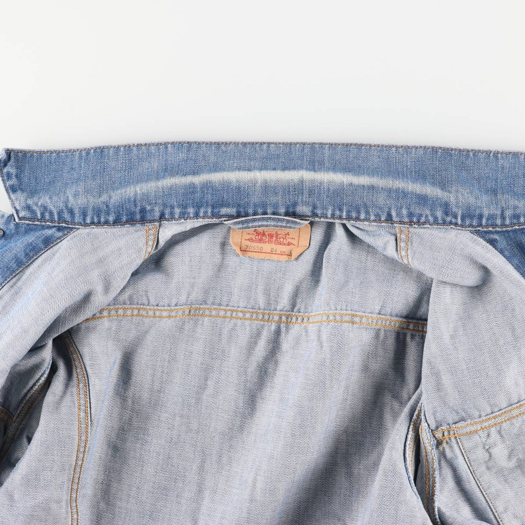 2000'S Levi's 70550-0414 Euro Model Denim Jacket, Men's Size L cotton blue type Vintage Second Hand