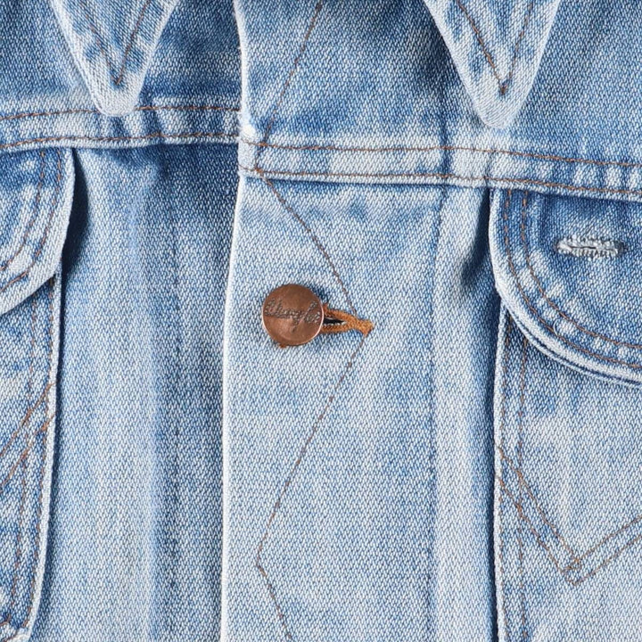 Vintage 1980'S Wrangler NO-FAULT DENIMS denim jacket, made in the USA, size S. cotton blue type Vintage Second Hand