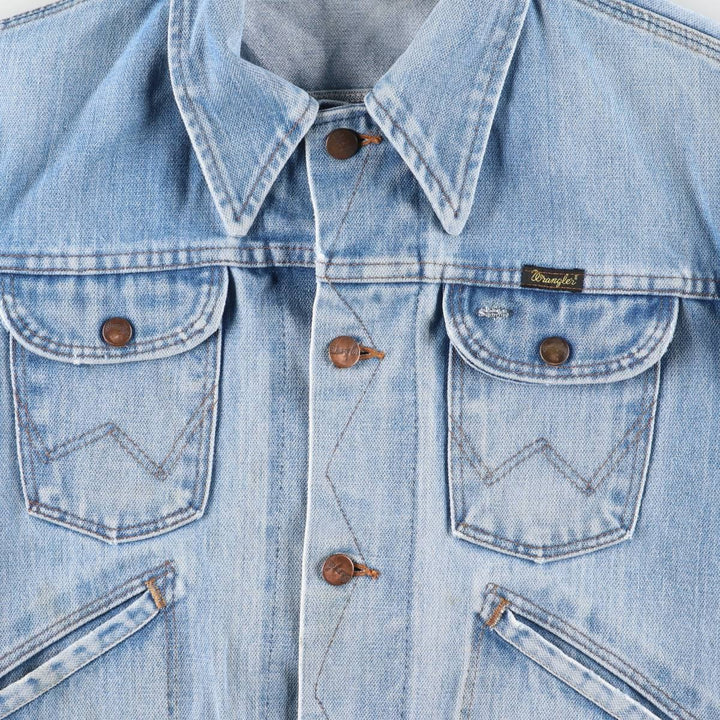 Vintage 1980'S Wrangler NO-FAULT DENIMS denim jacket, made in the USA, size S. cotton blue type Vintage Second Hand