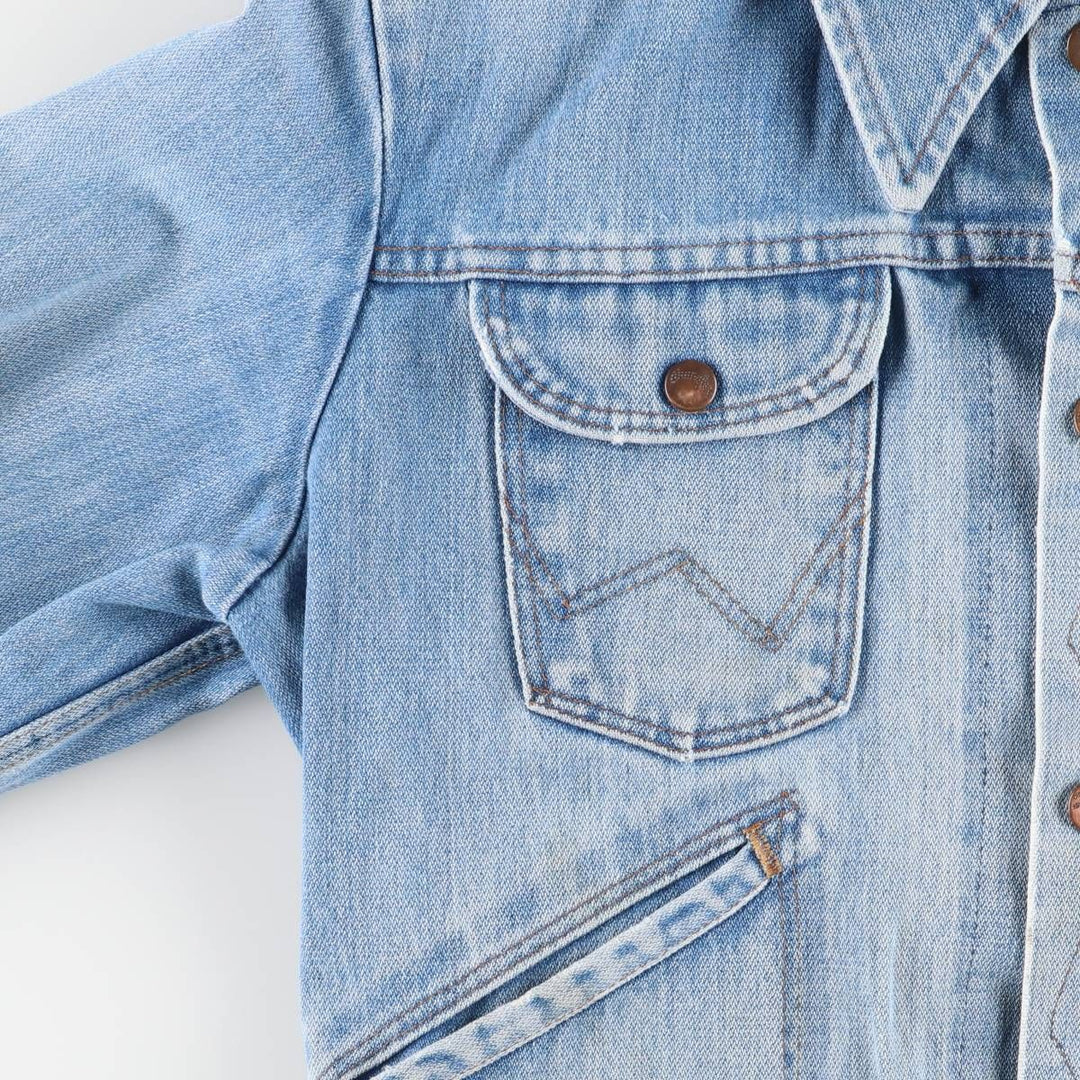 Vintage 1980'S Wrangler NO-FAULT DENIMS denim jacket, made in the USA, size S. cotton blue type Vintage Second Hand