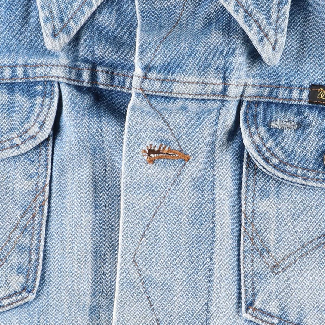 Vintage 1980'S Wrangler NO-FAULT DENIMS denim jacket, made in the USA, size S. cotton blue type Vintage Second Hand