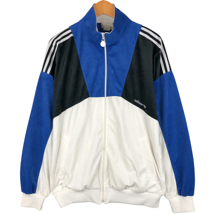 Vintage 1980'S Adidas velour jersey track jacket, men's size L unclear blue type Vintage Second Hand