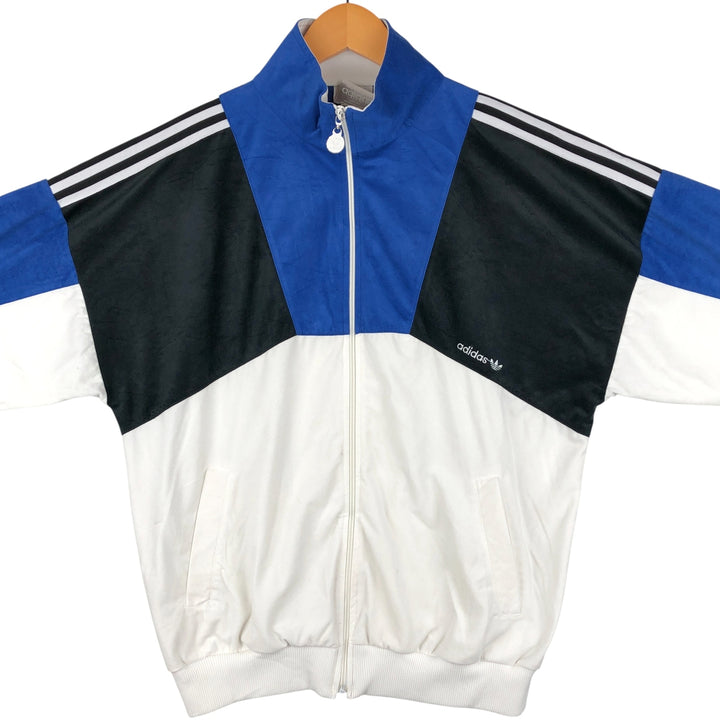 Vintage 1980'S Adidas velour jersey track jacket, men's size L unclear blue type Vintage Second Hand