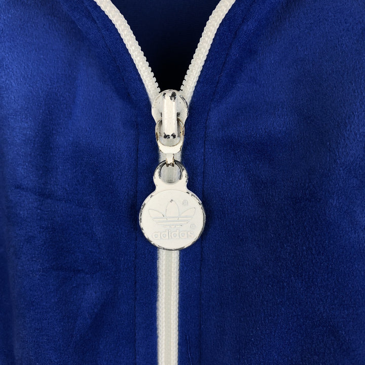 Vintage 1980'S Adidas velour jersey track jacket, men's size L unclear blue type Vintage Second Hand