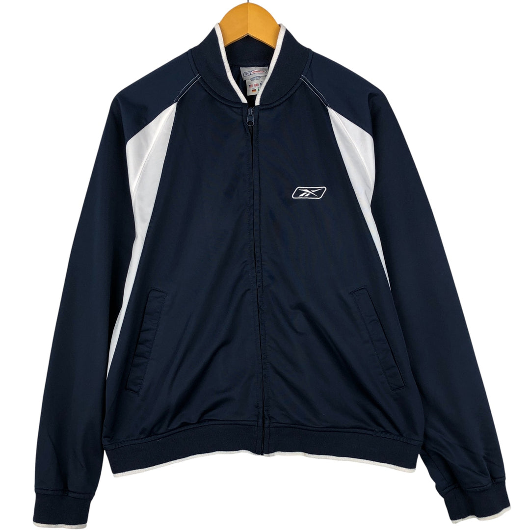 2000'S Reebok Jersey Track Jacket, Men's Size L polyester navy blue type Vintage Second Hand