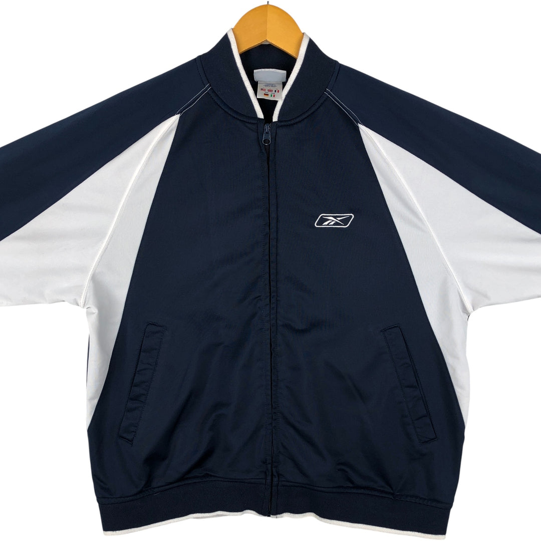 2000'S Reebok Jersey Track Jacket, Men's Size L polyester navy blue type Vintage Second Hand
