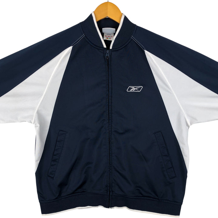 2000'S Reebok Jersey Track Jacket, Men's Size L polyester navy blue type Vintage Second Hand