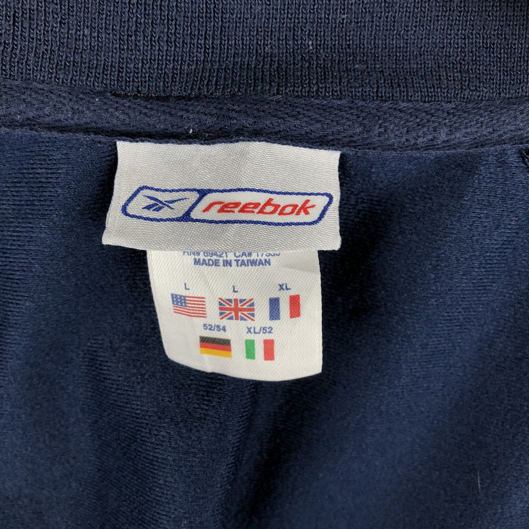2000'S Reebok Jersey Track Jacket, Men's Size L polyester navy blue type Vintage Second Hand