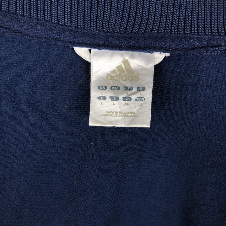 00'S adidas jersey track jacket, men's size L polyester navy blue type Vintage Second Hand