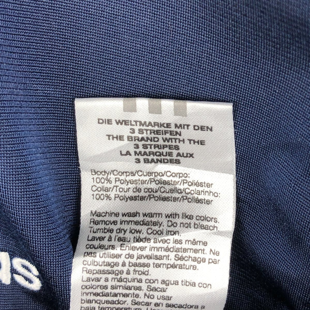00'S adidas jersey track jacket, men's size L polyester navy blue type Vintage Second Hand