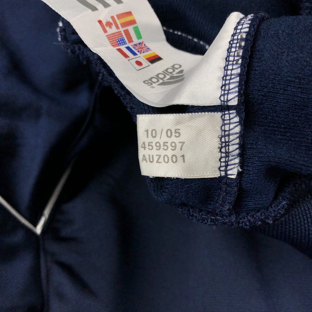 00'S adidas jersey track jacket, men's size L polyester navy blue type Vintage Second Hand