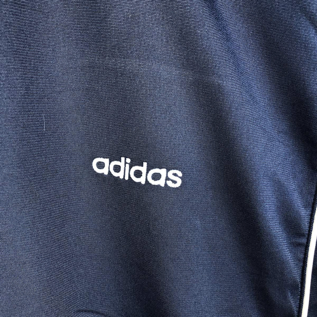 00'S adidas jersey track jacket, men's size L polyester navy blue type Vintage Second Hand