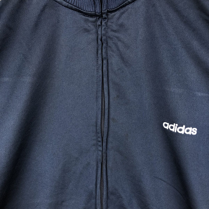 00'S adidas jersey track jacket, men's size L polyester navy blue type Vintage Second Hand
