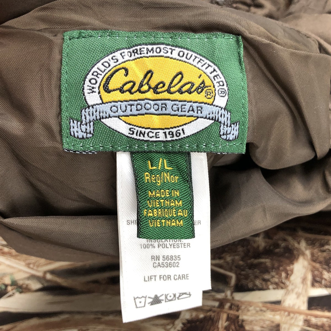 90s-00'S Cabelas Camouflage Pattern Reversible Realtree Camo Padded Puffer Jacket, Men's Size L polyester brown type Vintage Second Hand
