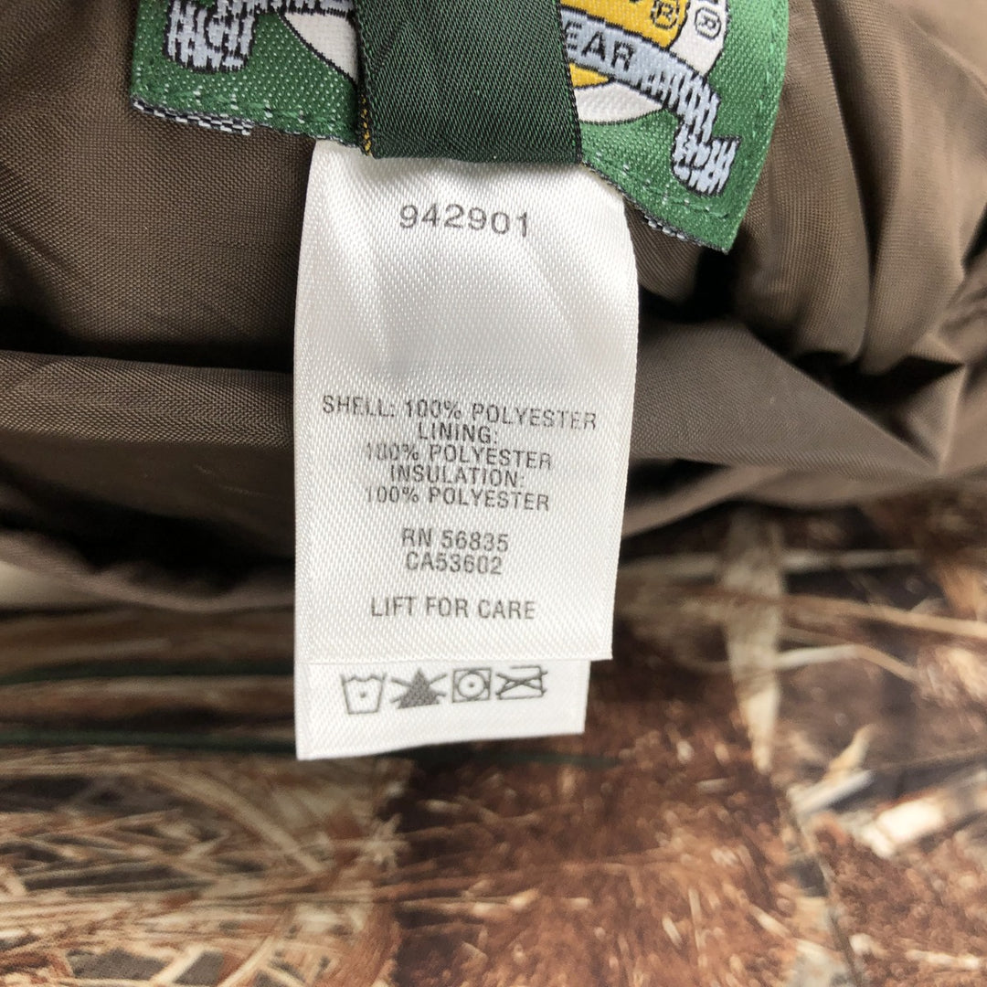 90s-00'S Cabelas Camouflage Pattern Reversible Realtree Camo Padded Puffer Jacket, Men's Size L polyester brown type Vintage Second Hand