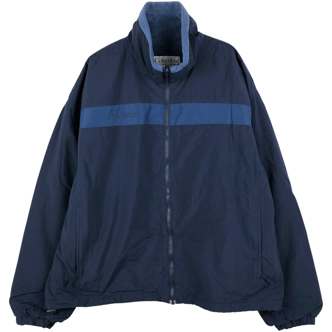 00'S Columbia padded jacket, puffer jacket, men's XL size Nylon Navy blue Vintage Second Hand