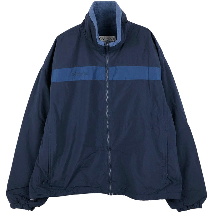 00'S Columbia padded jacket, puffer jacket, men's XL size Nylon Navy blue Vintage Second Hand