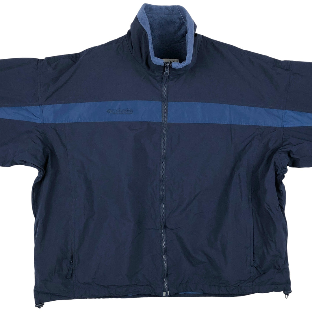 00'S Columbia padded jacket, puffer jacket, men's XL size Nylon Navy blue Vintage Second Hand