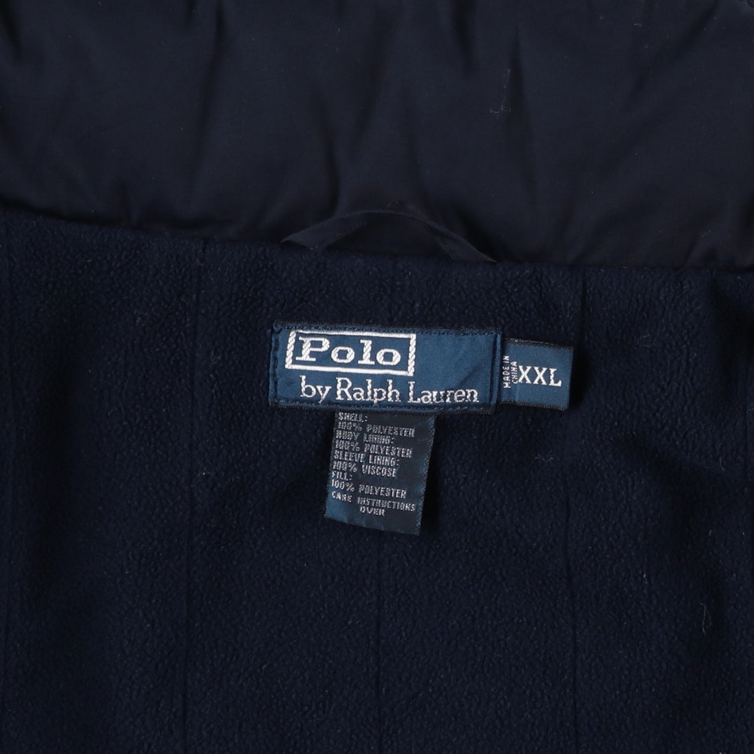 Ralph Lauren POLO by Ralph Lauren padded puffer jacket, men's size XXL polyester navy blue type Vintage Second Hand