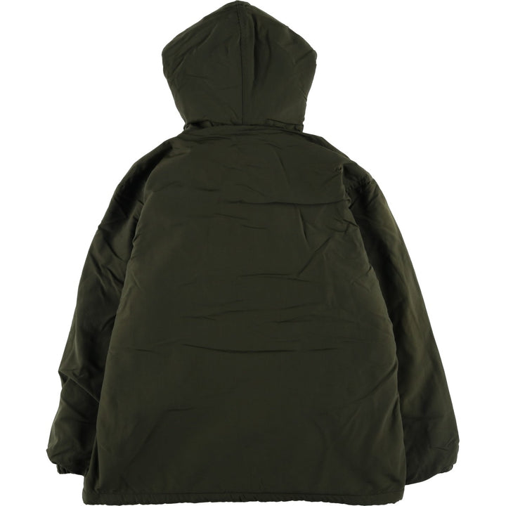 90'S J.Crew Half-Zip Padded Puffer Jacket, Men's Size Small, Vintage Nylon Khaki type Vintage Second Hand