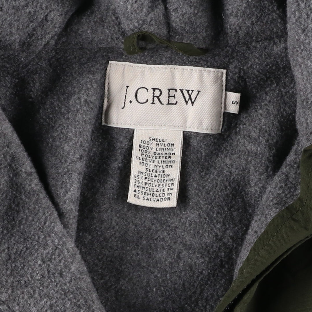 90'S J.Crew Half-Zip Padded Puffer Jacket, Men's Size Small, Vintage Nylon Khaki type Vintage Second Hand