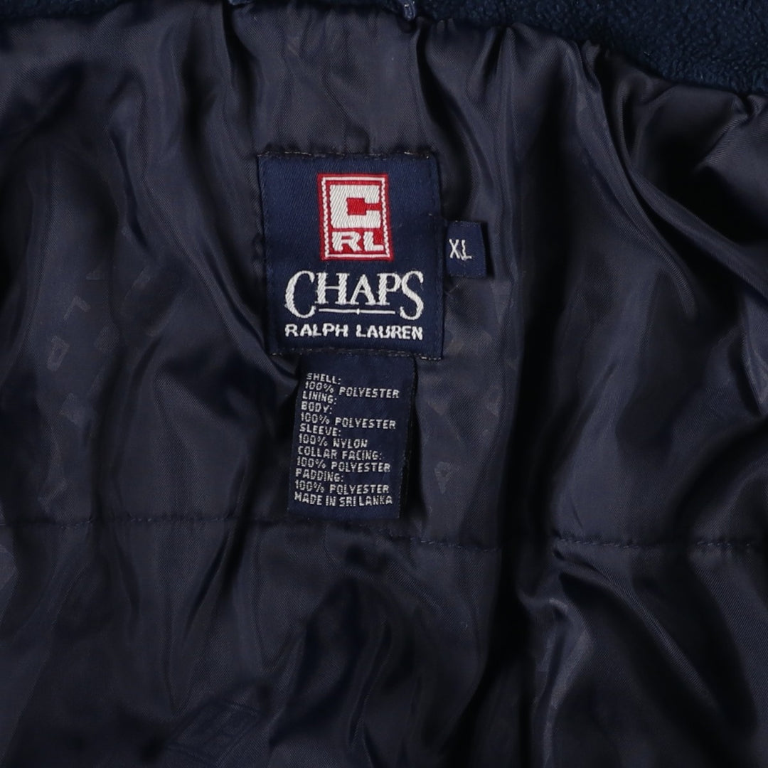 Ralph Lauren CHAPS padded puffer jacket, men's size XL polyester Green type dark green Vintage Second Hand