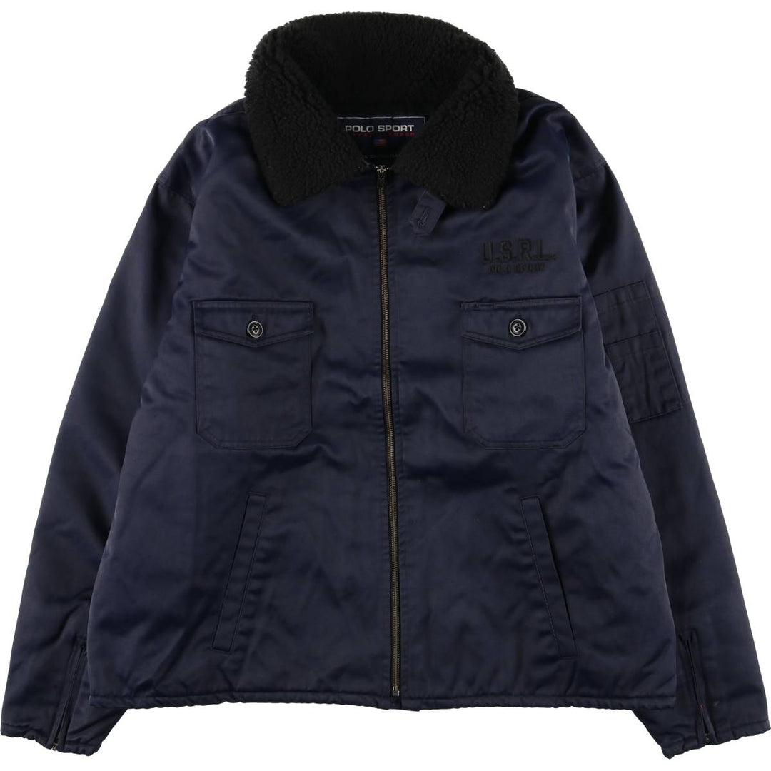 90'S Ralph Lauren Polo Sport TECHNICAL SNOWBOARD GEAR padded puffer jacket, men's size XL cotton navy blue type Vintage Second Hand