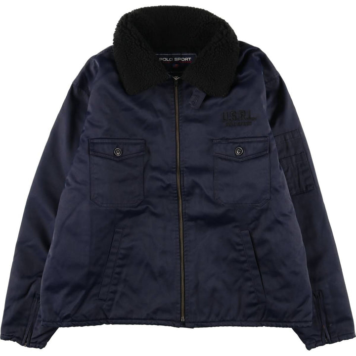 90'S Ralph Lauren Polo Sport TECHNICAL SNOWBOARD GEAR padded puffer jacket, men's size XL cotton navy blue type Vintage Second Hand