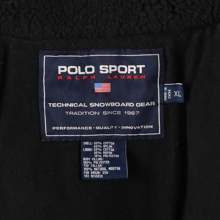 90'S Ralph Lauren Polo Sport TECHNICAL SNOWBOARD GEAR padded puffer jacket, men's size XL cotton navy blue type Vintage Second Hand
