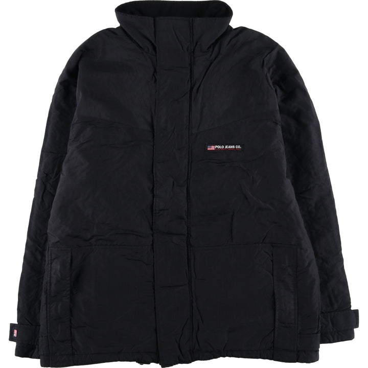 Ralph Lauren Polo Jeans Company Men's Padded Puffer Jacket, Size L Nylon black type Vintage Second Hand