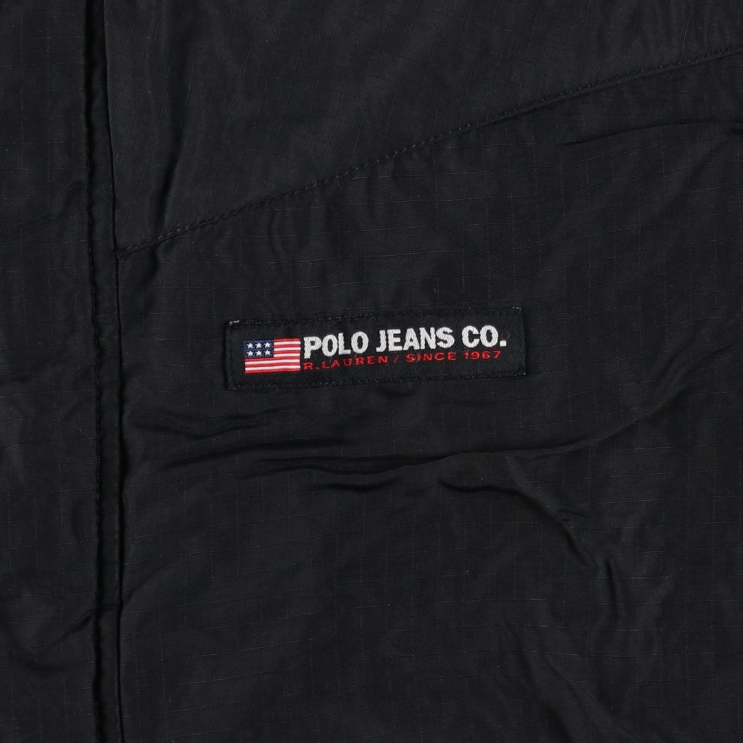 Ralph Lauren Polo Jeans Company Men's Padded Puffer Jacket, Size L Nylon black type Vintage Second Hand
