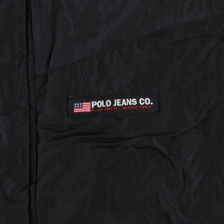 Ralph Lauren Polo Jeans Company Men's Padded Puffer Jacket, Size L Nylon black type Vintage Second Hand