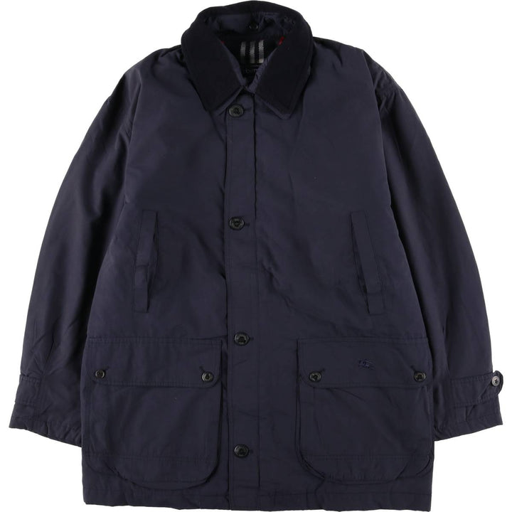 Burberry's padded puffer jacket, men's size L cotton navy blue type Vintage Second Hand