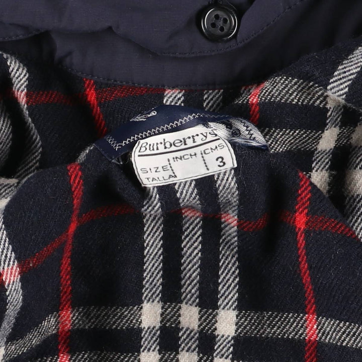 Burberry's padded puffer jacket, men's size L cotton navy blue type Vintage Second Hand